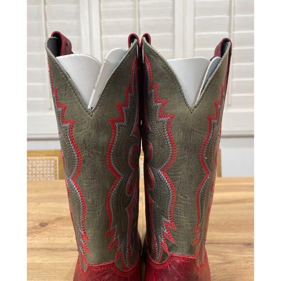 Dingo Men's True Grit Western Boots Red Ostrich Leather Size 7 NIB - Picture 8 of 14